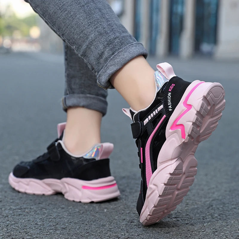 Girls Sneakers Fashion Non-Slip Casual Flat Running Shoes for Student's