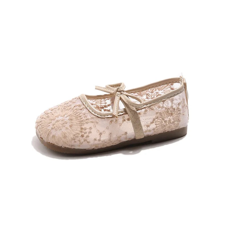 2026 Summer Kids Shoes Girls Sandals Lace Floral Princess Shoes