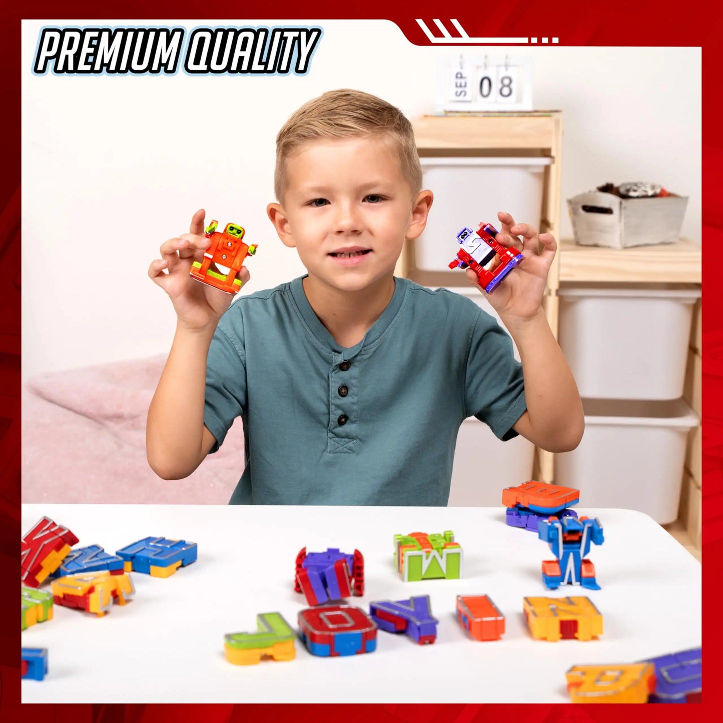 Joyfy 26 in 3 Alphabet Bots Toy 26 Pc Transforming Robot Educational
