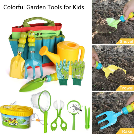 Colorful Garden Tools Toys for children Outdoor Gardening Trowel Shovel Rake Yard Watering Pot Digging Beach Safe Toys