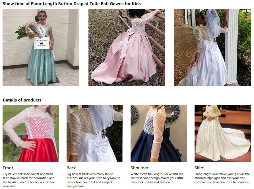 Flower Girl Dress for First Communion - Fancy Lace Style