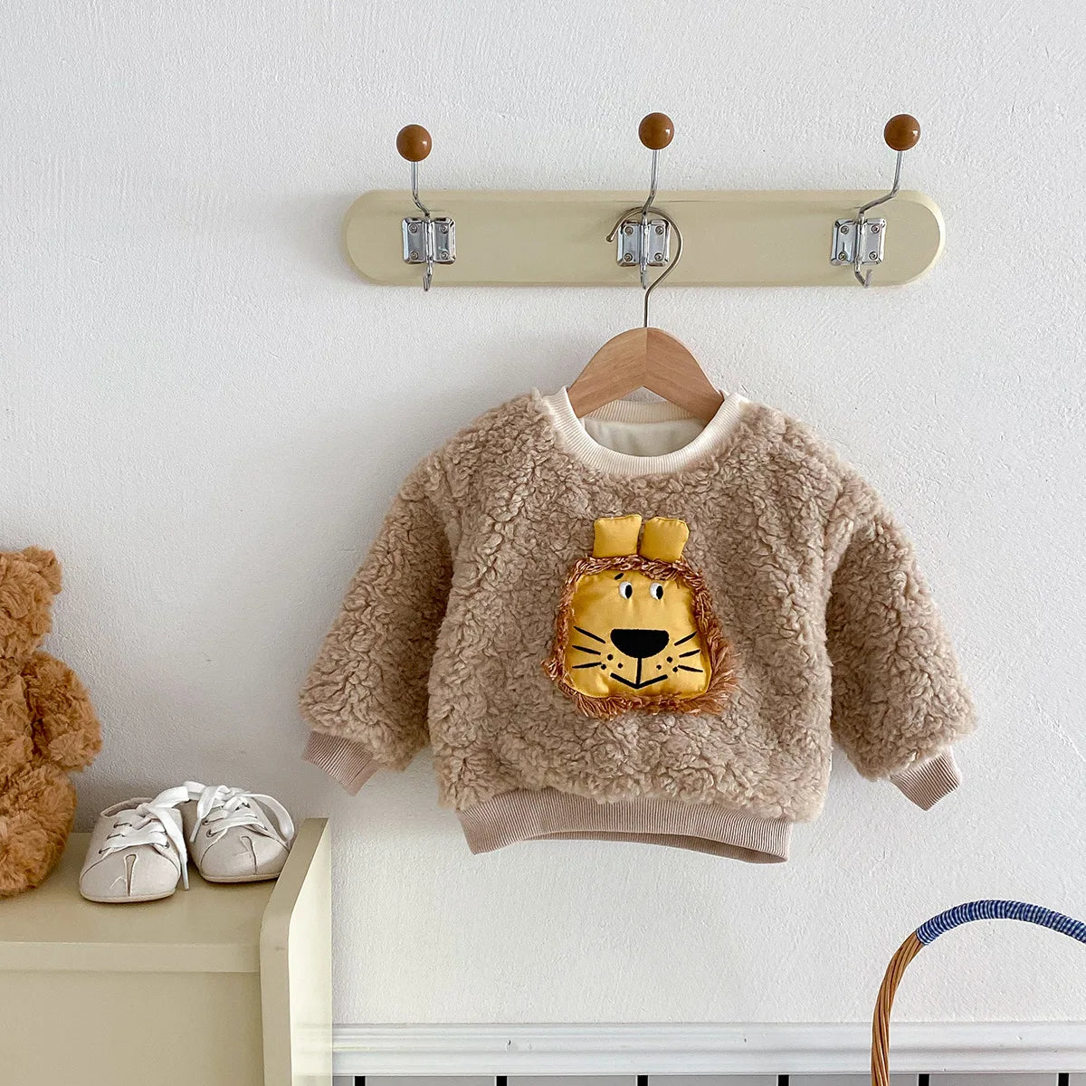 Wilmer Hairy Cartoon Patched Toddler Sweater