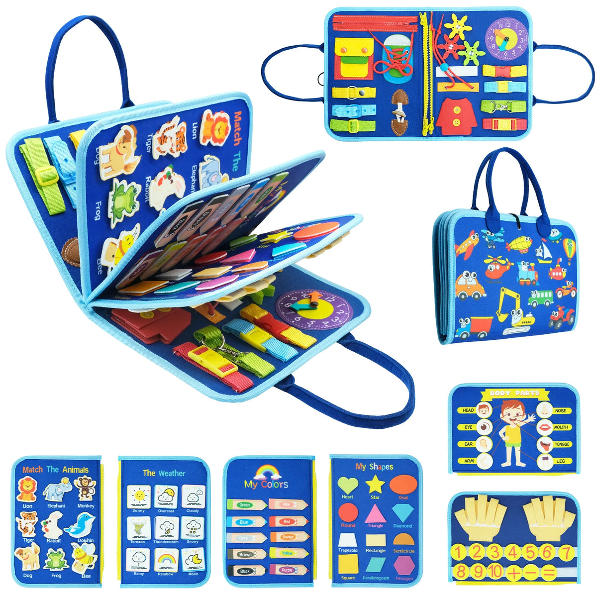 Montessori Toys Busy Board Sensory Activity Developing Board for Motor Skills,Learning Board for Toddlers  Birthday gift