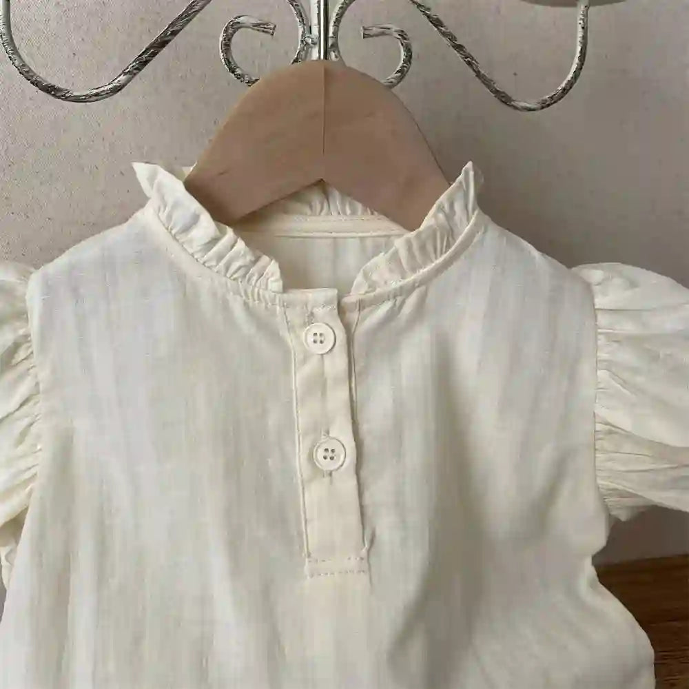 Daniela Ruffles Lace Collar Sleeveless Tops