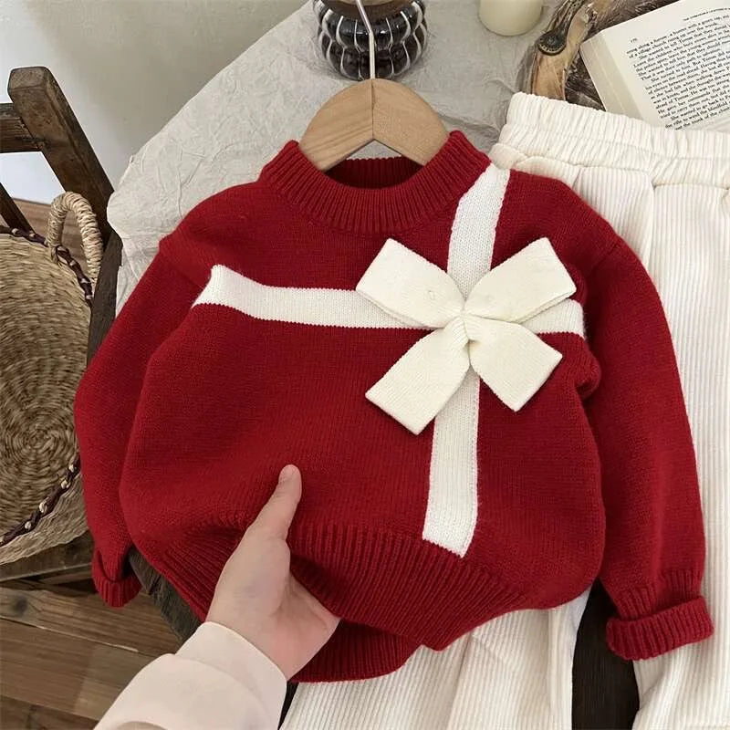 Raul Cotton Bow Infant Toddler Sweater - GuGuTon baby store - Baby Fashion - Toddlers Outfits - Babies Outfits - Toddler Clothes - Kids Clothing - Newborn Clothes - Newborn Wear - Kids Wear - Trending Clothes - Trending Outfits - Fall Fashion - Winter Fashion - Girls Clothes - Boys Clothes - Babies Wear - Kids Accessories - KidsWear - Summer Clothes - Summer Fashion - Summer Trend - Falls Sweaters - Tops - Bottom - Jeans - Blouse - Dresses - Newborn Dresses - Toys