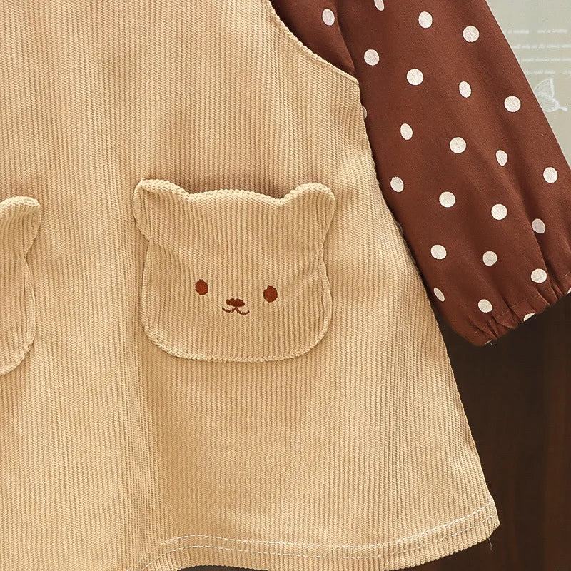 Girls Autumn Dress New Style Baby Girl Dress Stylish Children's Princess Dress Bear Baby Clothes