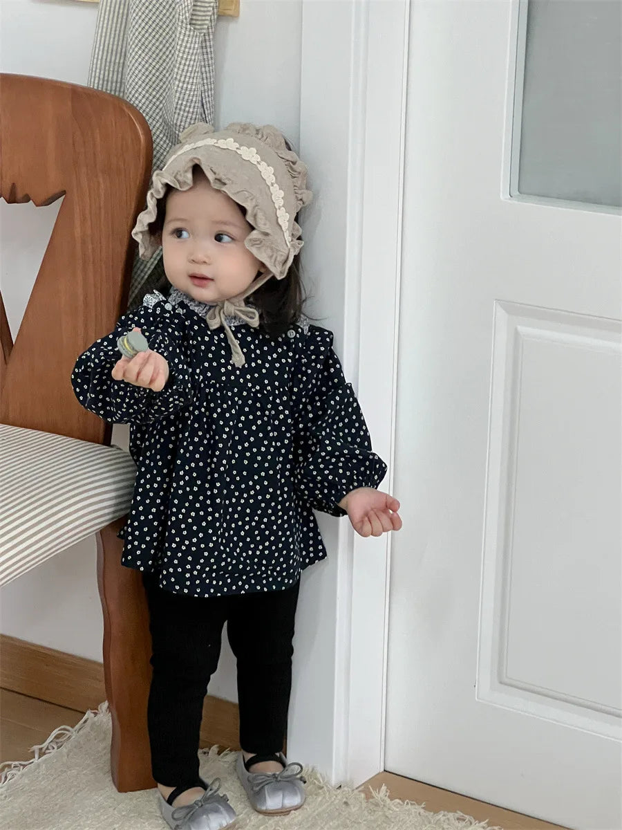 Tatiana Long Sleeve Sweet Floral Doll Tops