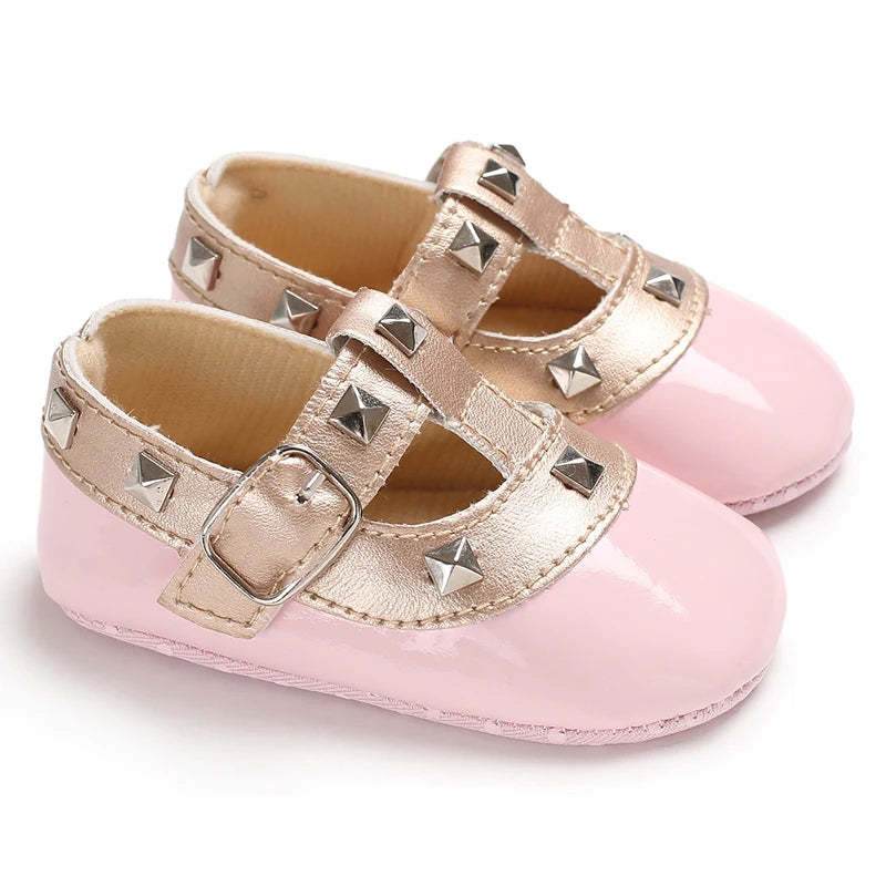 Baby Girl Sandals 2025 Spring and Autumn Korean Edition Versatile Rivet Dancing Princess Single Shoes Fashion Baby Leather Shoes