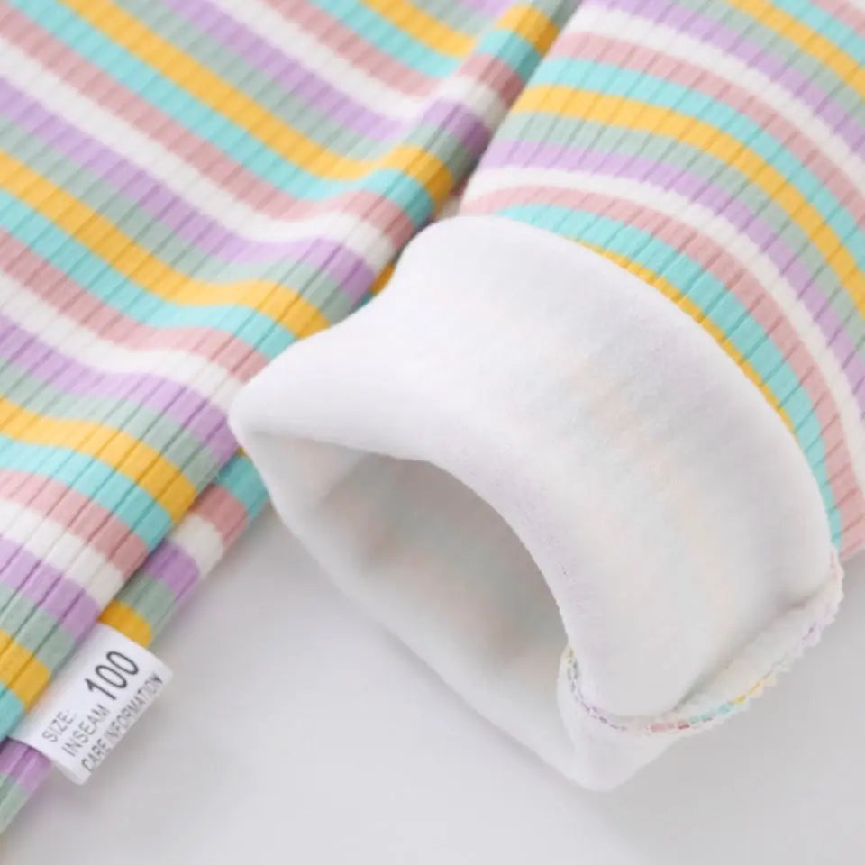 Tatiana Color Stripe Flower Printing Tops