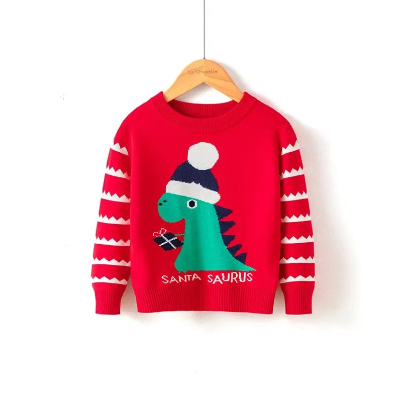 Augusto Winter Christmas Dinosaur Print Sweaters - GuGuTon baby store - Baby Fashion - Toddlers Outfits - Babies Outfits - Toddler Clothes - Kids Clothing - Newborn Clothes - Newborn Wear - Kids Wear - Trending Clothes - Trending Outfits - Fall Fashion - Winter Fashion - Girls Clothes - Boys Clothes - Babies Wear - Kids Accessories - KidsWear - Summer Clothes - Summer Fashion - Summer Trend - Falls Sweaters - Tops - Bottom - Jeans - Blouse - Dresses - Newborn Dresses - Toys