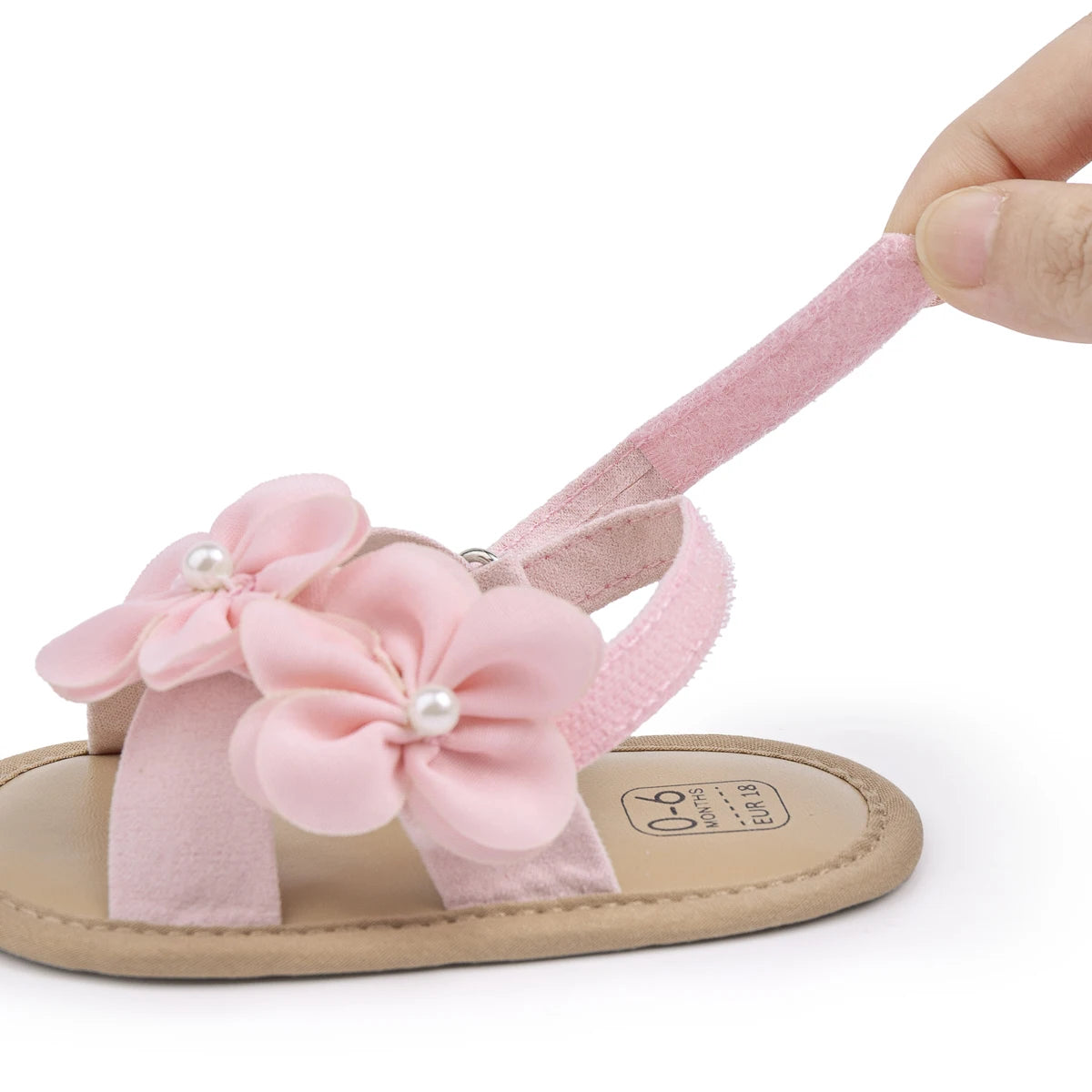 2025 New Baby Girls Shoes Flowers With Pearls Summer Cool Princess Sandals