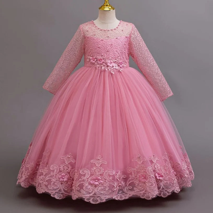girls dress Long dresses for girls aged 4-12 Birthday dress Gorgeous and elegant beauty pageant dress