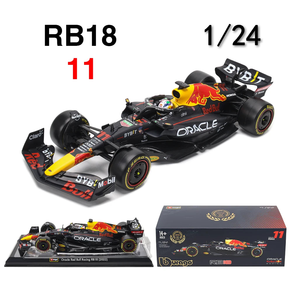 Bburago 1:24 2022~2024 F1 serie various style Red Bull RB19 Gran Premio de Austin SF23 W14 precision model car collection gift