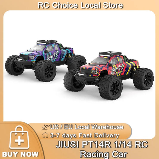 JIUSI PT14R V3 1/14 RC Racing Car 3S Battery 4WD 80km/h Brushless Motor 2.4G Remote Control 35C High Speed Off-road RC Truck