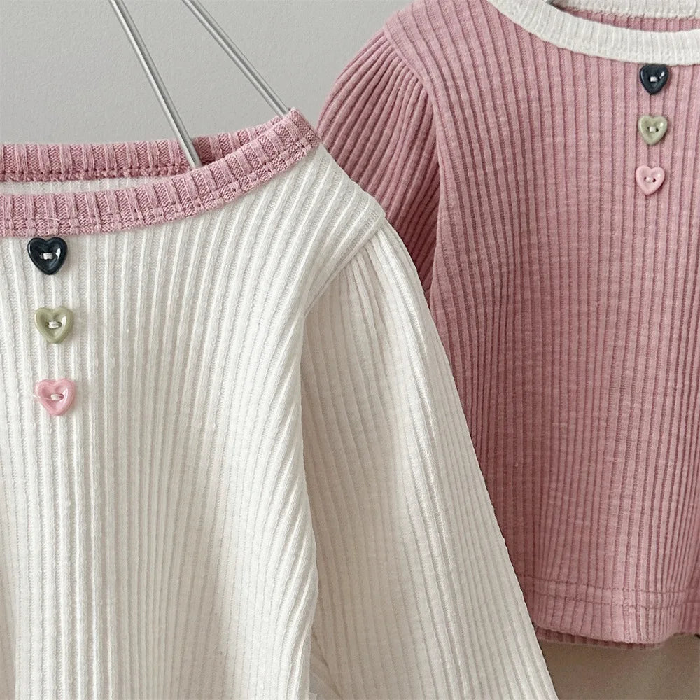 Lorena Cute Pit Strip Love Button Bottoming Top