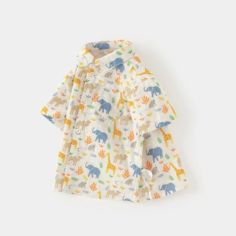Samuel Short Sleeve Print Cotton Shirt - GuGuTon baby store - Baby Fashion - Toddlers Outfits - Babies Outfits - Toddler Clothes - Kids Clothing - Newborn Clothes - Newborn Wear - Kids Wear - Trending Clothes - Trending Outfits - Fall Fashion - Winter Fashion - Girls Clothes - Boys Clothes - Babies Wear - Kids Accessories - KidsWear - Summer Clothes - Summer Fashion - Summer Trend - Falls Sweaters - Tops - Bottom - Jeans - Blouse - Dresses - Newborn Dresses - Toys