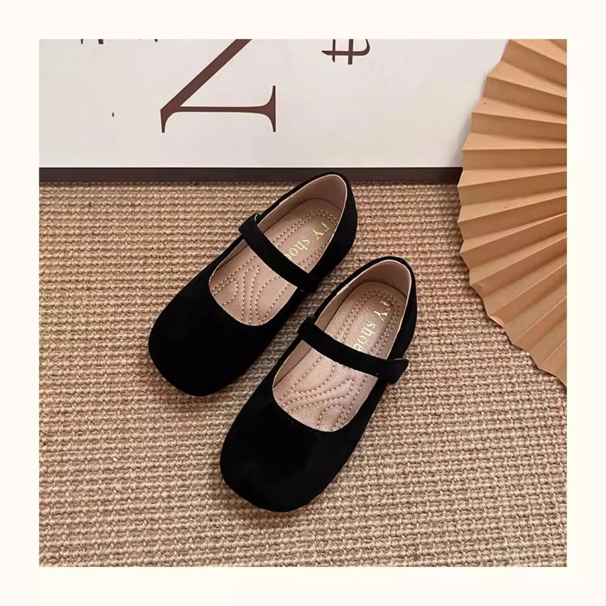 Spring Suede Mary Jane Shoes for Girls Vintage French Style Children Flat Shoe Easy Wear Adjustable Strap Children Shoes 23-35