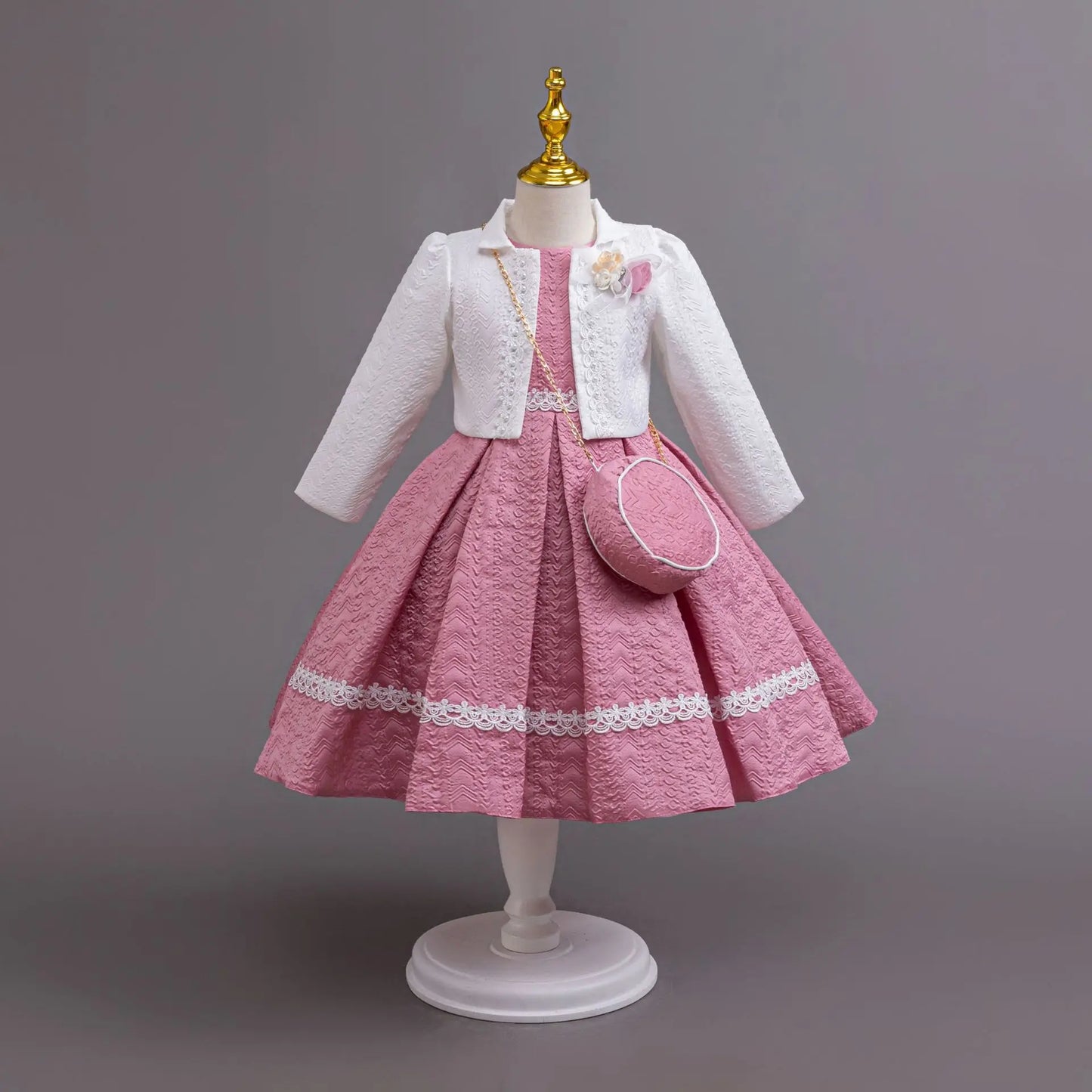 3PCS Elegant Dress For Girl Birthday Party Princess Dress