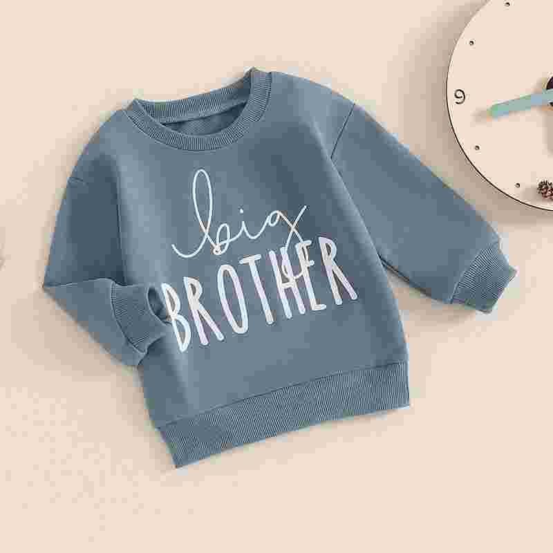 Jeison Toddler Boys Big Brother Letter Print Long Sleeve Pullover