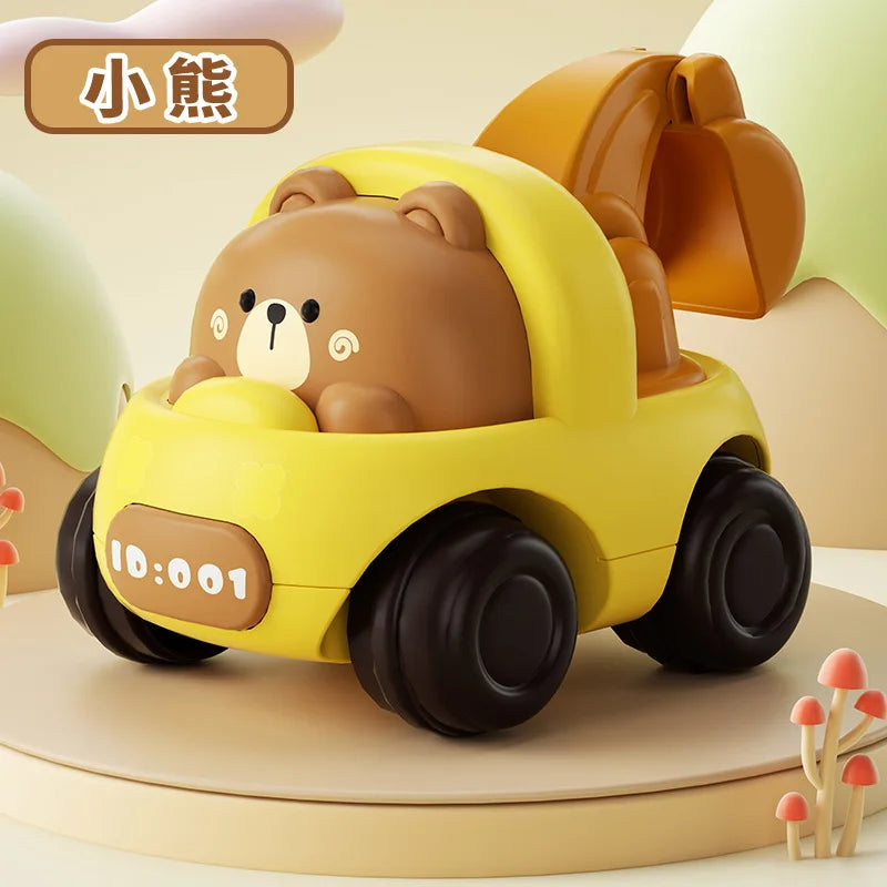 Baby Car Toys for 6 12 Months Friction Car Infant Soft Rubber Inertial Push and Go