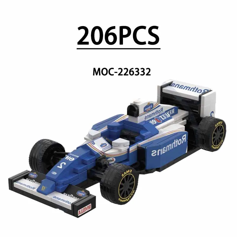 F1 Racing Car Building Blocks 8-Grid Racing Champion Vehicle (With Stickers) Children's Birthday Gift Christmas Toy Gift