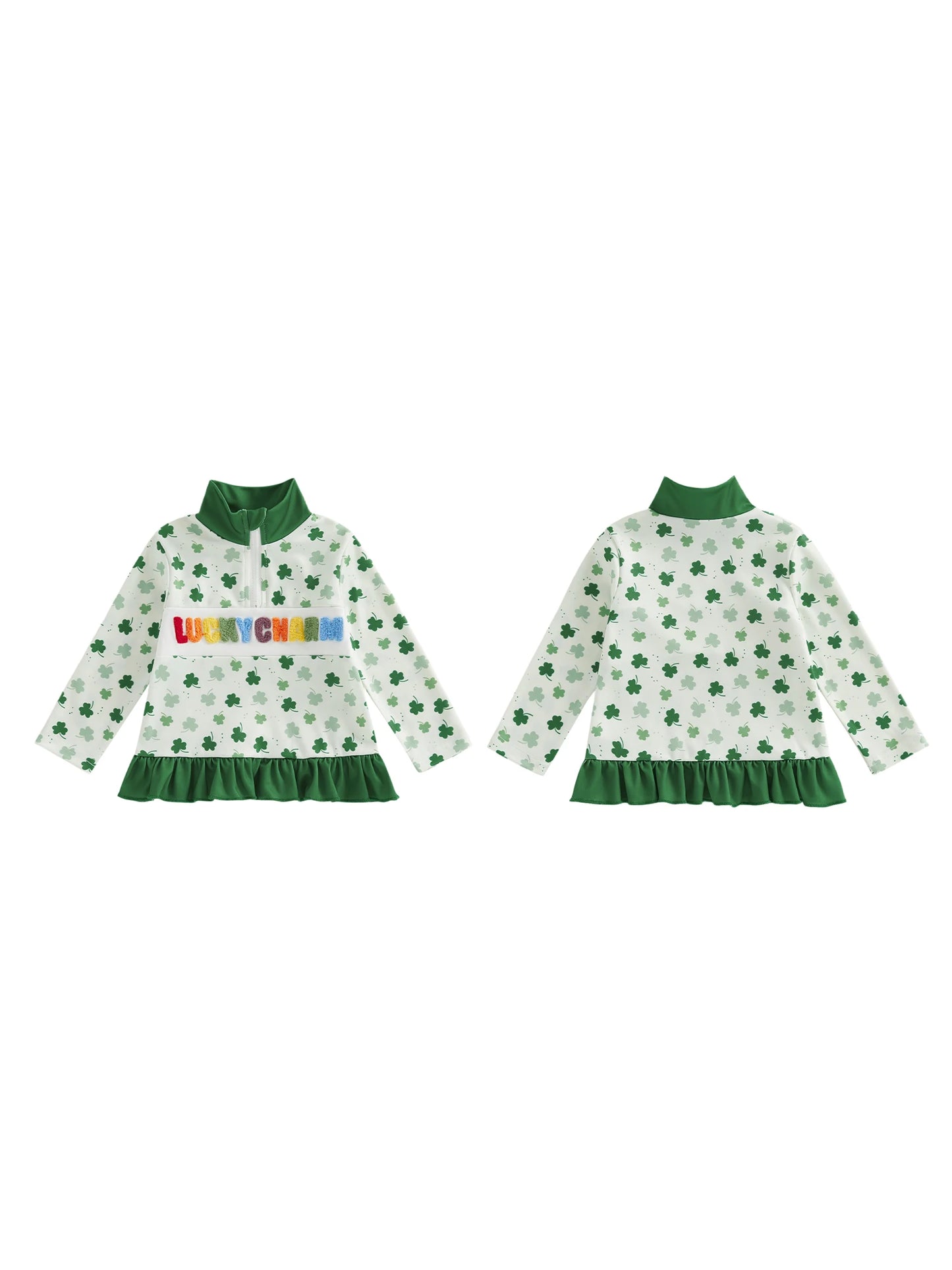Rafaela Long Sleeve Stand Neck Shamrock Tops