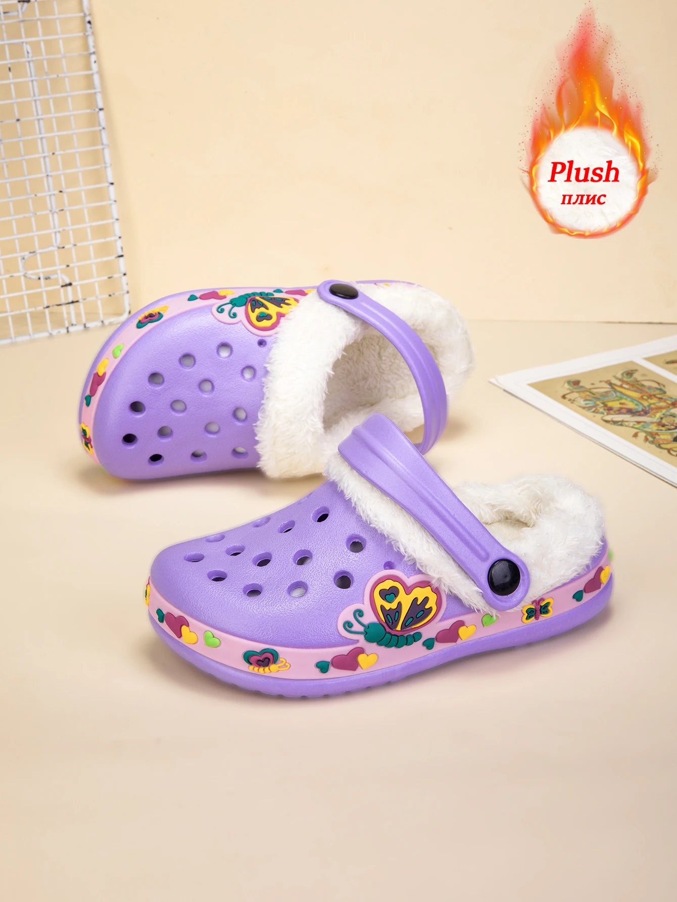 Winter Kids Sandals Fur Children's Slippers Baby Girls Shoes