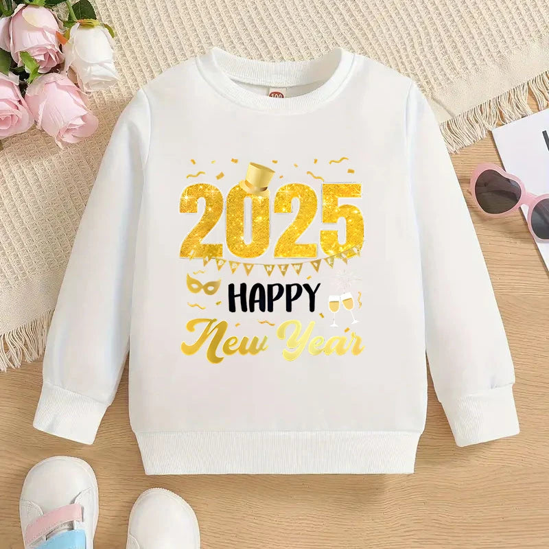 Tony 2025 Happy New Year Print Sweater - GuGuTon baby store - Baby Fashion - Toddlers Outfits - Babies Outfits - Toddler Clothes - Kids Clothing - Newborn Clothes - Newborn Wear - Kids Wear - Trending Clothes - Trending Outfits - Fall Fashion - Winter Fashion - Girls Clothes - Boys Clothes - Babies Wear - Kids Accessories - KidsWear - Summer Clothes - Summer Fashion - Summer Trend - Falls Sweaters - Tops - Bottom - Jeans - Blouse - Dresses - Newborn Dresses - Toys