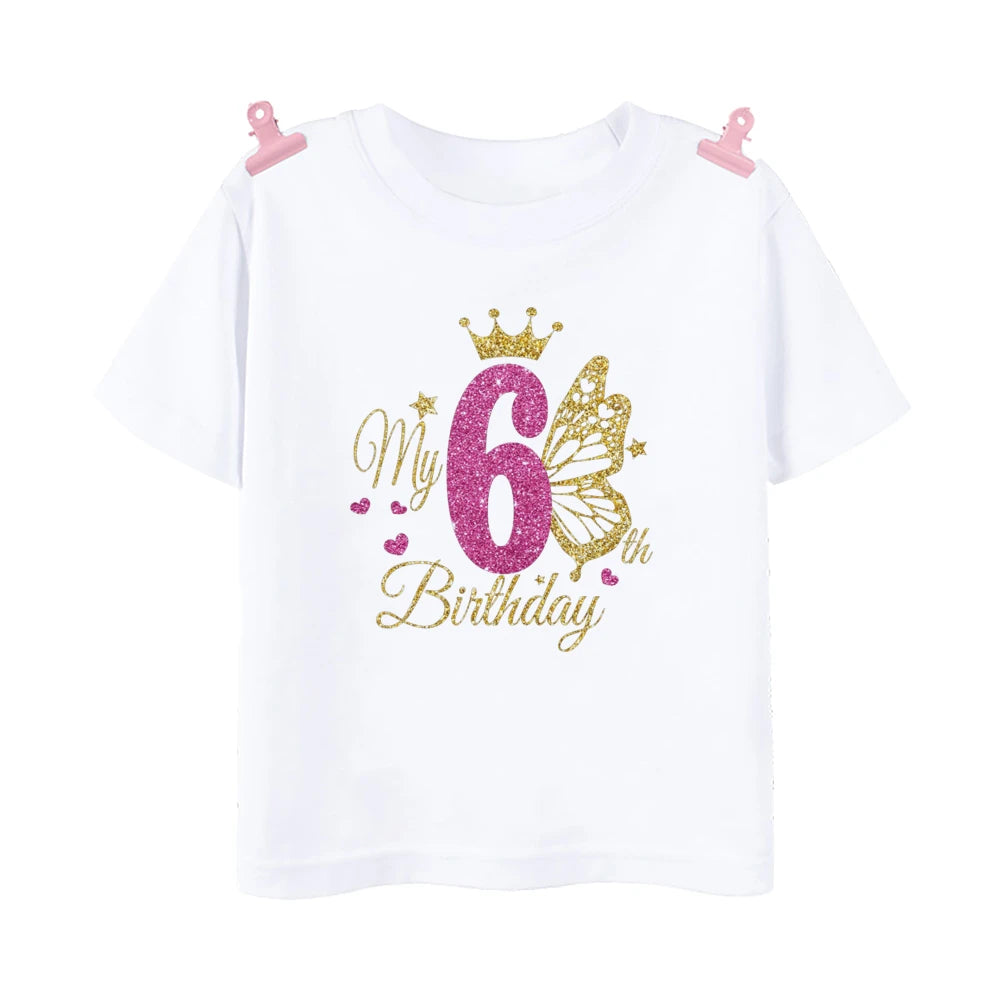 María Girls Birthday Wild Tee Girls Party T Shirt Butterfly Printed Clothes Kids - GuGuTon baby store - Baby Fashion - Toddlers Outfits - Babies Outfits - Toddler Clothes - Kids Clothing - Newborn Clothes - Newborn Wear - Kids Wear - Trending Clothes - Trending Outfits - Fall Fashion - Winter Fashion - Girls Clothes - Boys Clothes - Babies Wear - Kids Accessories - KidsWear - Summer Clothes - Summer Fashion - Summer Trend - Falls Sweaters - Tops - Bottom - Jeans - Blouse - Dresses - Newborn Dresses - Toys