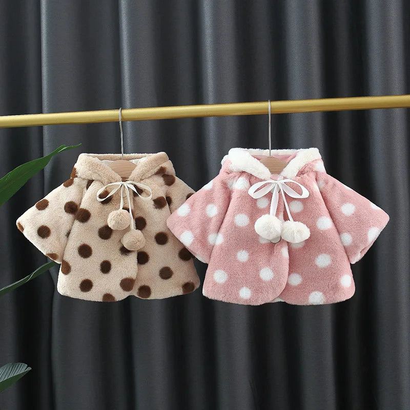 Matilda winter baby girls Jacket cape polka outerwear - GuGuTon baby store - Baby Fashion - Toddlers Outfits - Babies Outfits - Toddler Clothes - Kids Clothing - Newborn Clothes - Newborn Wear - Kids Wear - Trending Clothes - Trending Outfits - Fall Fashion - Winter Fashion - Girls Clothes - Boys Clothes - Babies Wear - Kids Accessories - KidsWear - Summer Clothes - Summer Fashion - Summer Trend - Falls Sweaters - Tops - Bottom - Jeans - Blouse - Dresses - Newborn Dresses - Toys