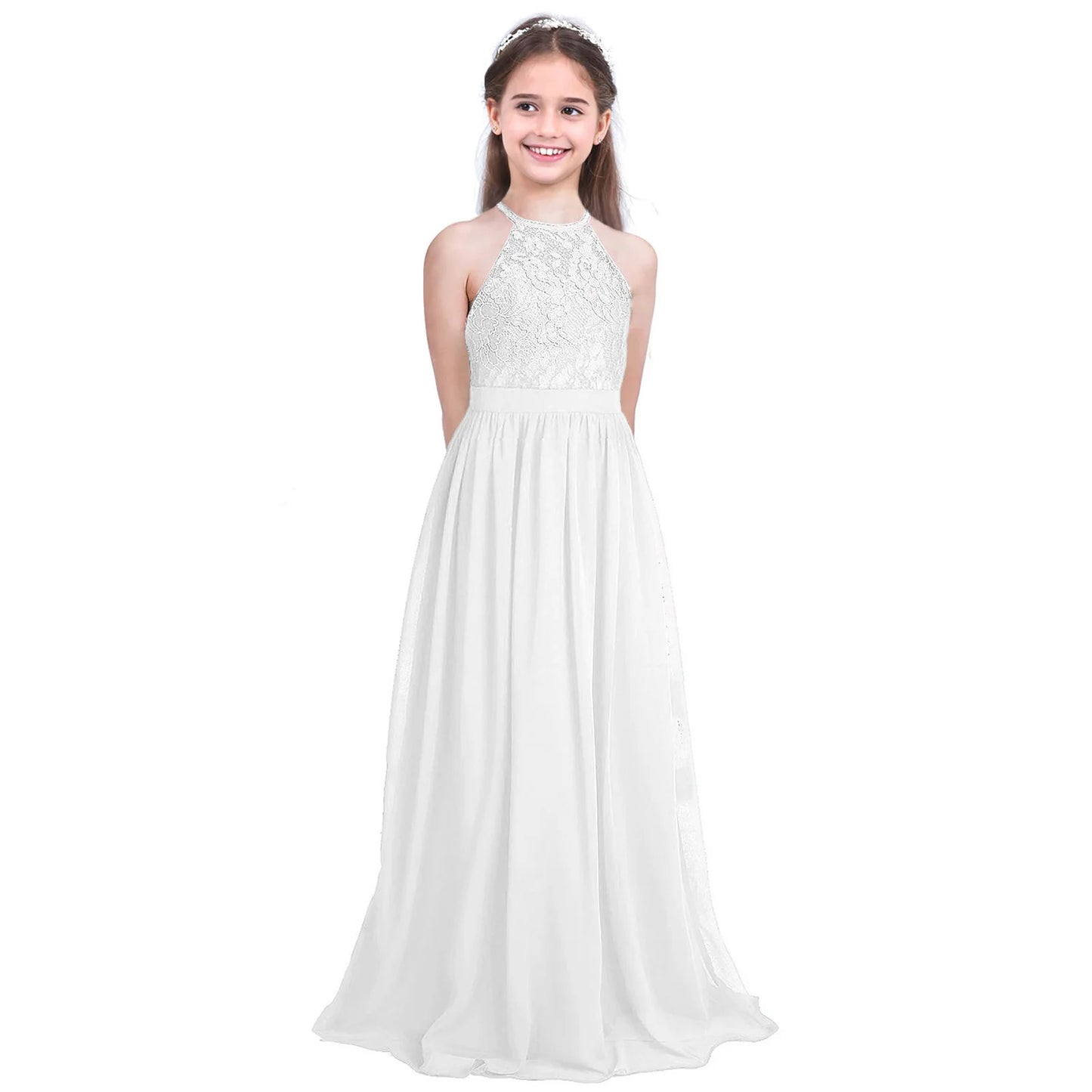 Summer Fashion Flower Girls Dress Wedding  Birthday Party Kids Long Dress