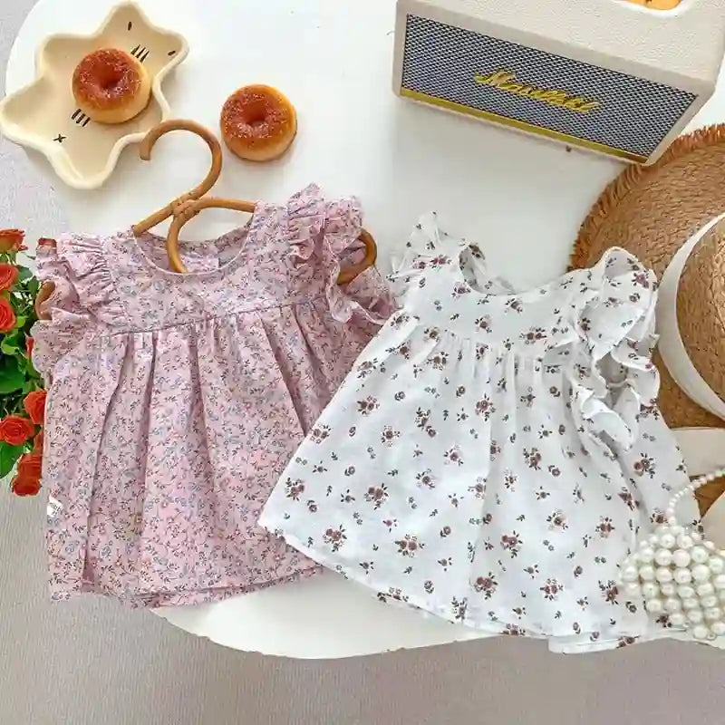 Pamela Short Sleeved Cute Flower Tops