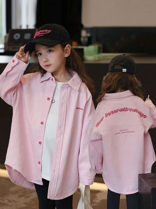 Isabella Pink Denim Pure Cotton Coat Trendy Children