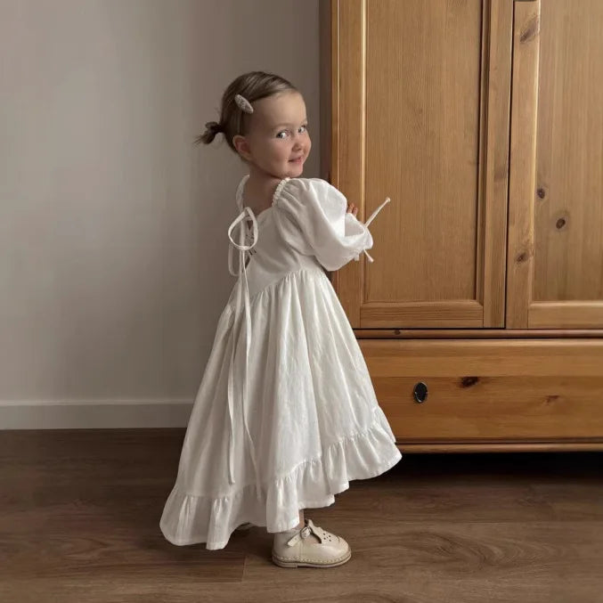 Girls' European and American Style 2025 Spring and Autumn New Princess Dress
