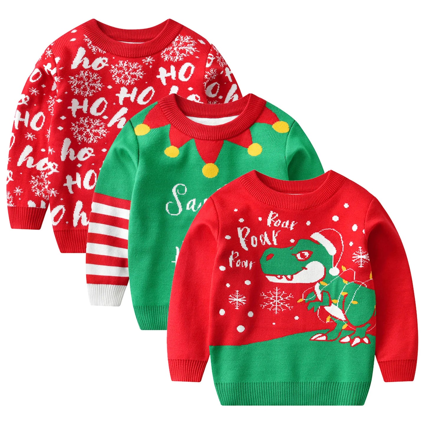 Leo Christmas Cartoon Printed Santa Prints Sweater