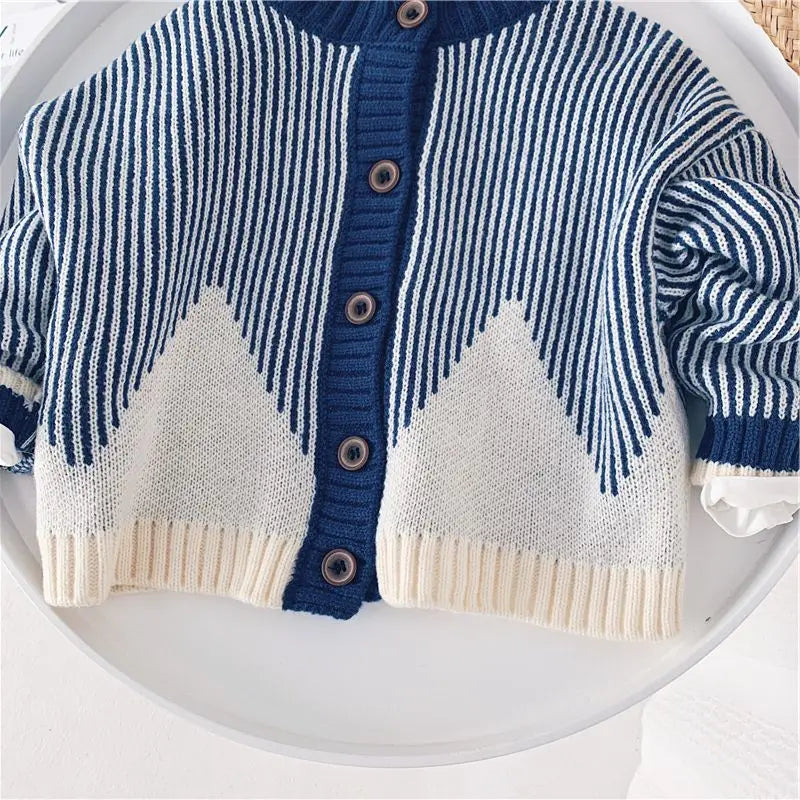 Martina Patchwork Korean Edition Baby Boy Knitted Single Breasted Children's