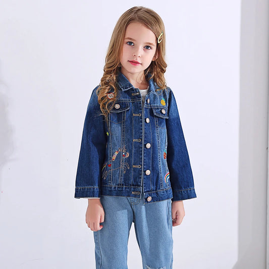 Yanet Girls Fashion Embroidery Cartoon Jacket