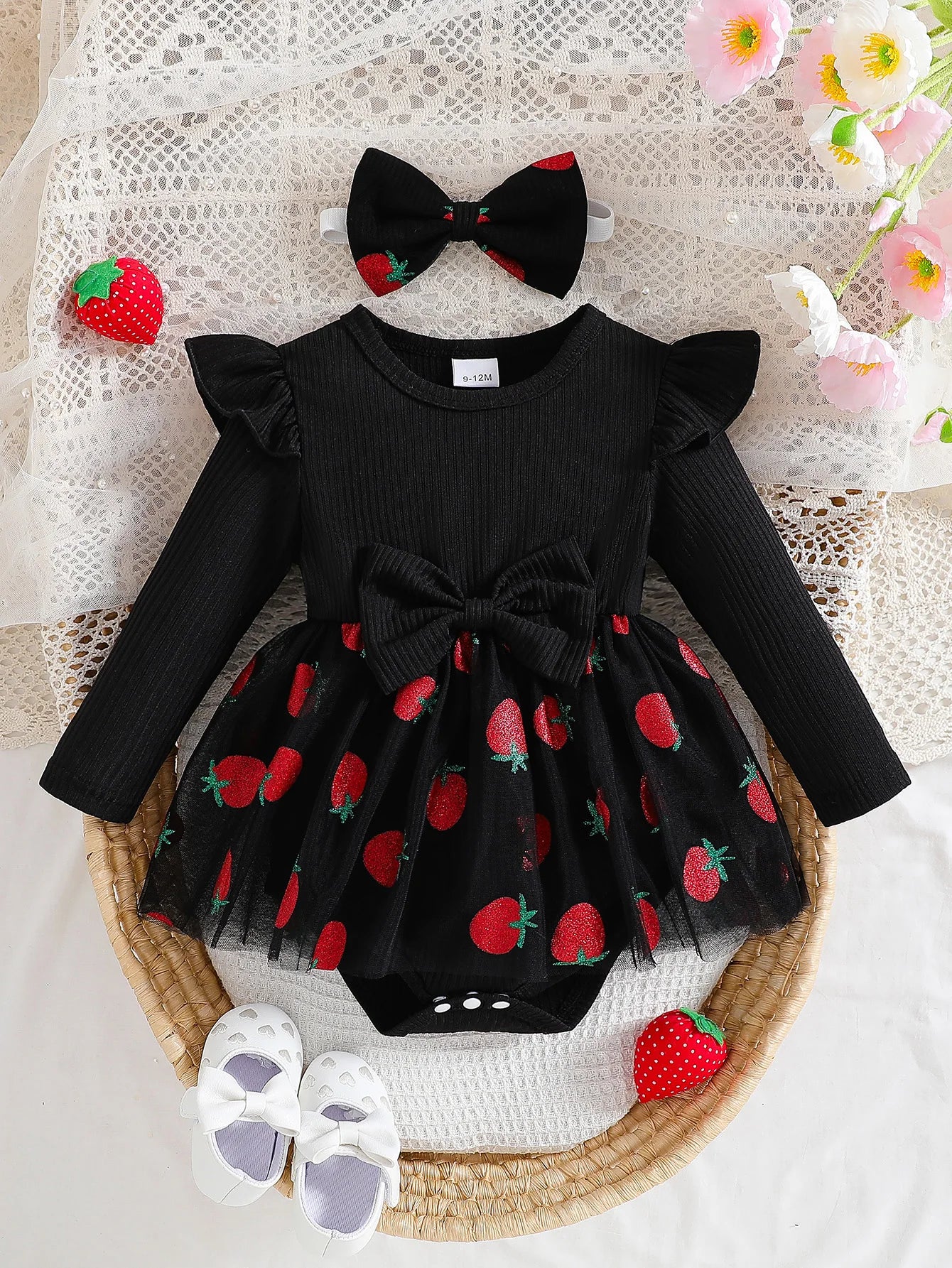 Zaila Baby Girl Autumn Skirt with Strawberry Print