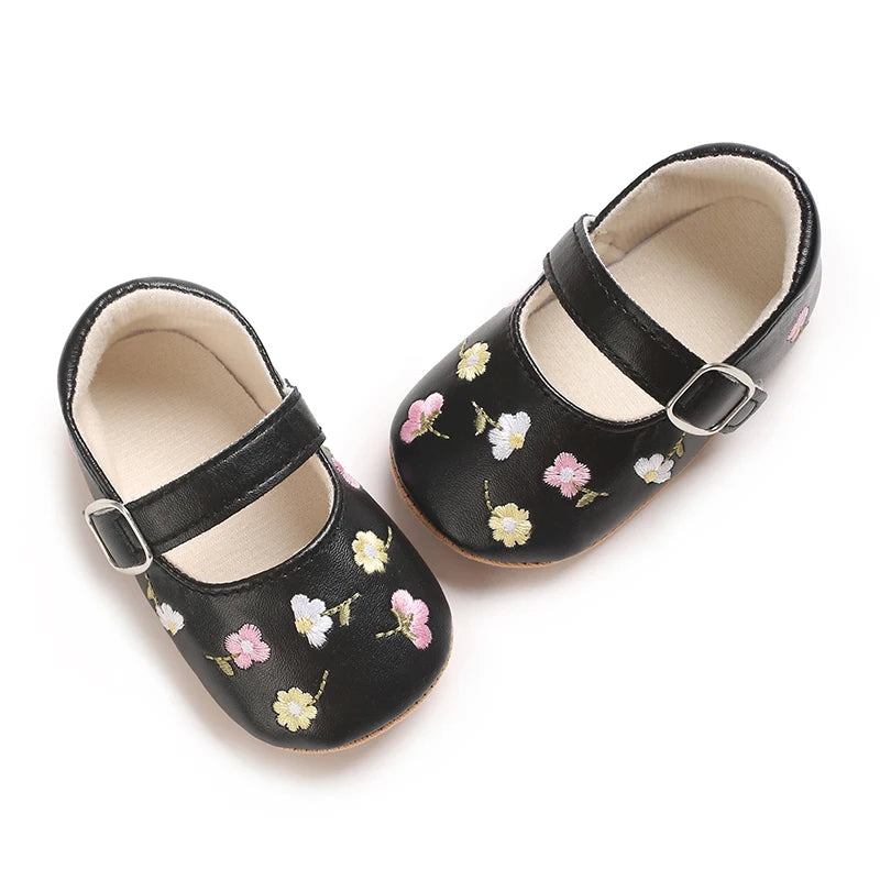 Spring And Autumn Baby Girl's Walking Shoes Anti Slip One Year Old Soft Soled Baby Shoes Princess Shoes Single Shoes