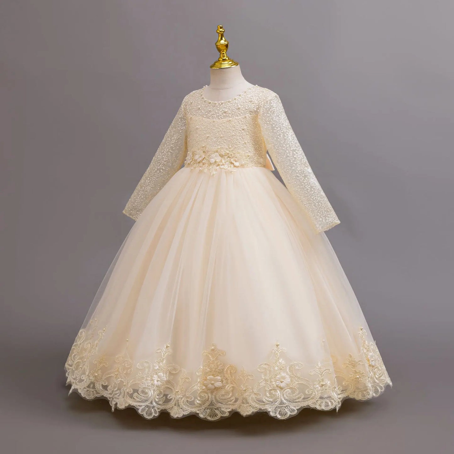 New Girl Wedding Dress White Long Lace Princess Dress