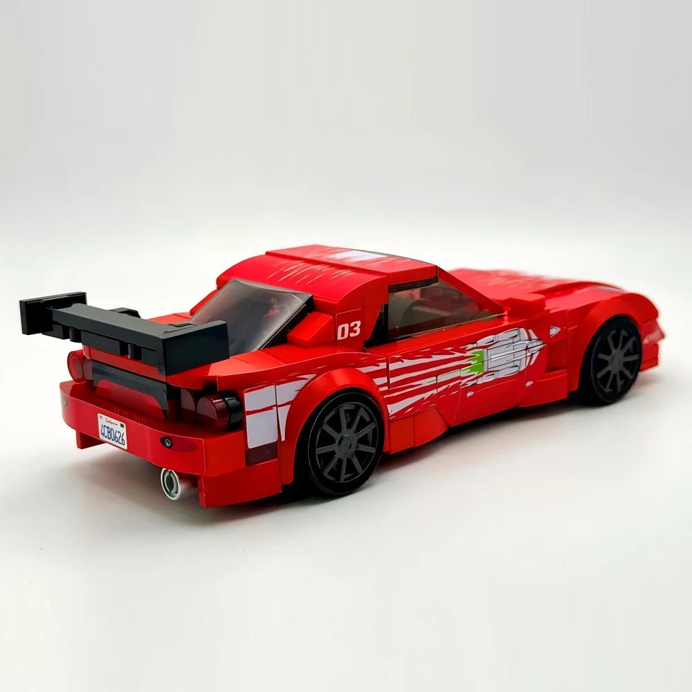 Building Blocks MOC-17 2019 Racing Series Movie RX-7 Supercar City Highway Modular Assembly Toy Children Boy Gift Speed Set