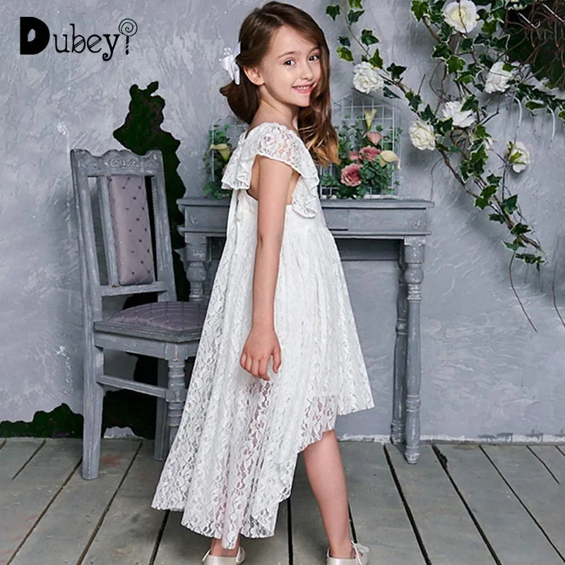 Little Girl Trumpet Dress Princess Eleagant Lace Mermaid Dresses