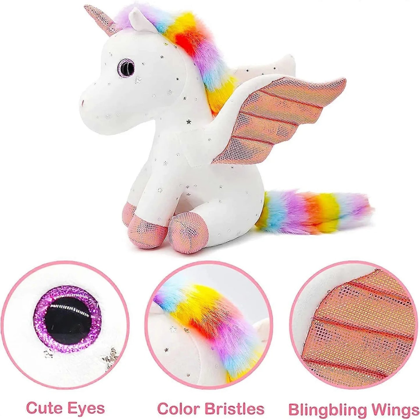 Unicorn Stuffed Animal Soft Unicorn Plush Toys Rainbow Pink Unicorn Birthday Gift for Girls Baby Toddler Kids Party Home Decor