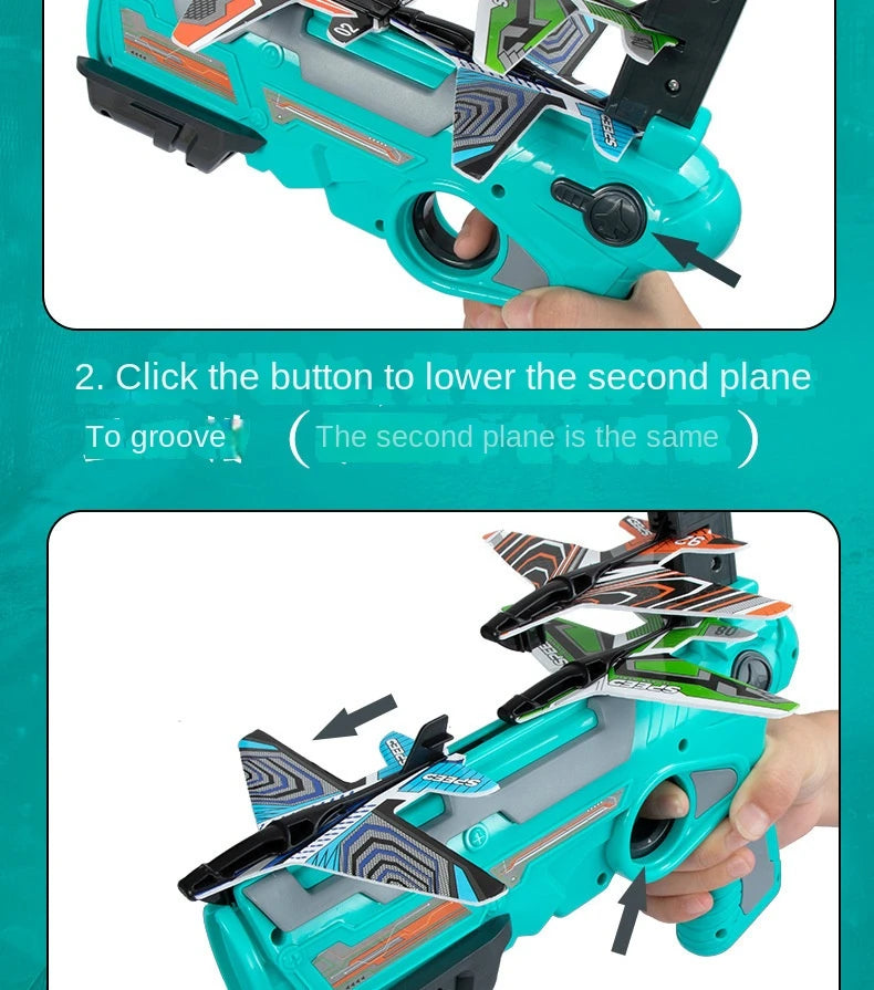 Children's Toys Airplane Launcher Children's Fun Foam Airplane  Sports Flying Toy