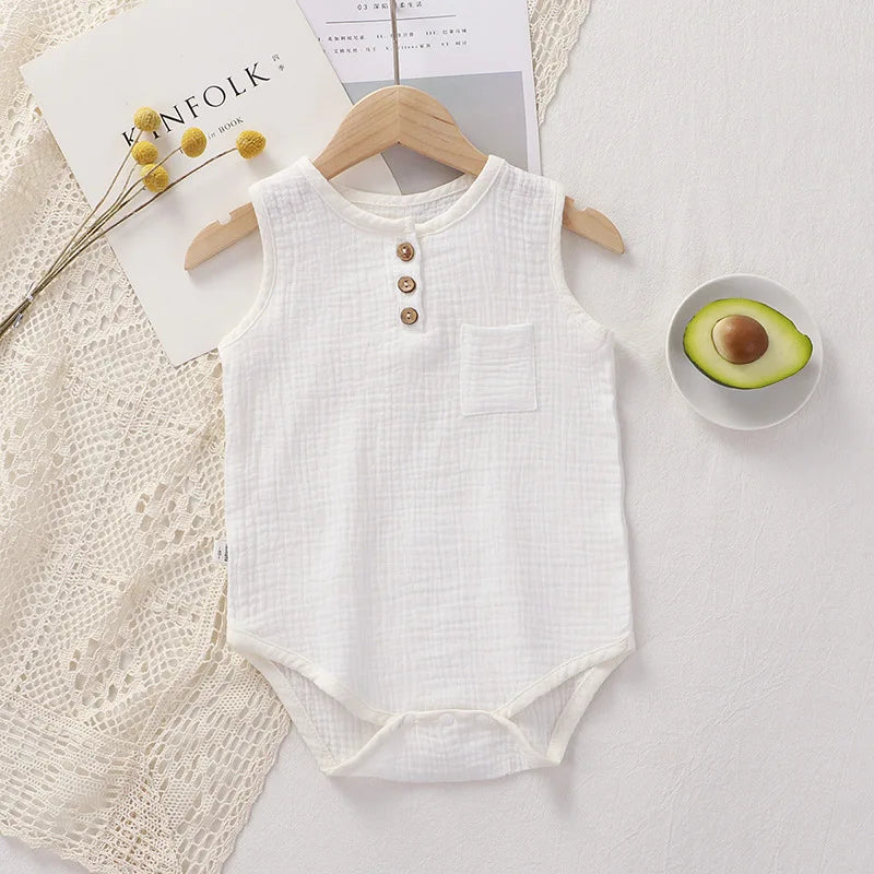 Sleeveless Muslin Bodysuit