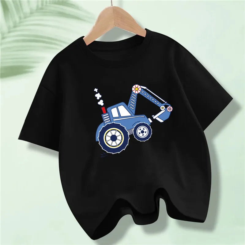 Martin Kids Cartoon Excavator Print T Shirt - GuGuTon baby store - Baby Fashion - Toddlers Outfits - Babies Outfits - Toddler Clothes - Kids Clothing - Newborn Clothes - Newborn Wear - Kids Wear - Trending Clothes - Trending Outfits - Fall Fashion - Winter Fashion - Girls Clothes - Boys Clothes - Babies Wear - Kids Accessories - KidsWear - Summer Clothes - Summer Fashion - Summer Trend - Falls Sweaters - Tops - Bottom - Jeans - Blouse - Dresses - Newborn Dresses - Toys