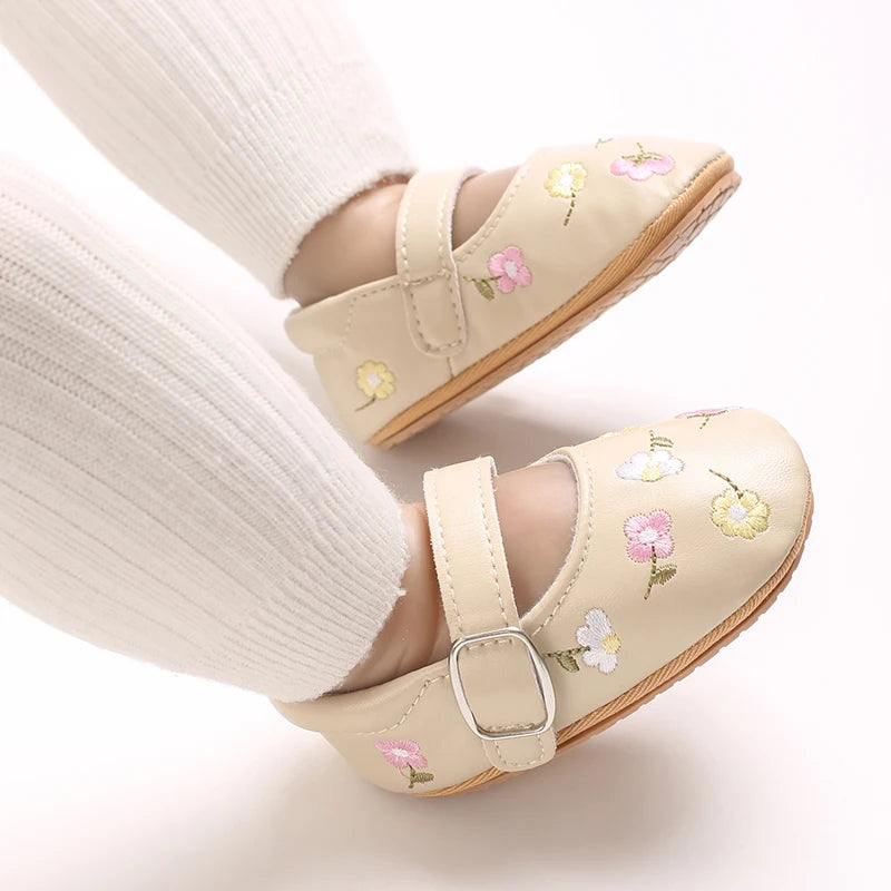 Spring And Autumn Baby Girl's Walking Shoes Anti Slip One Year Old Soft Soled Baby Shoes Princess Shoes Single Shoes