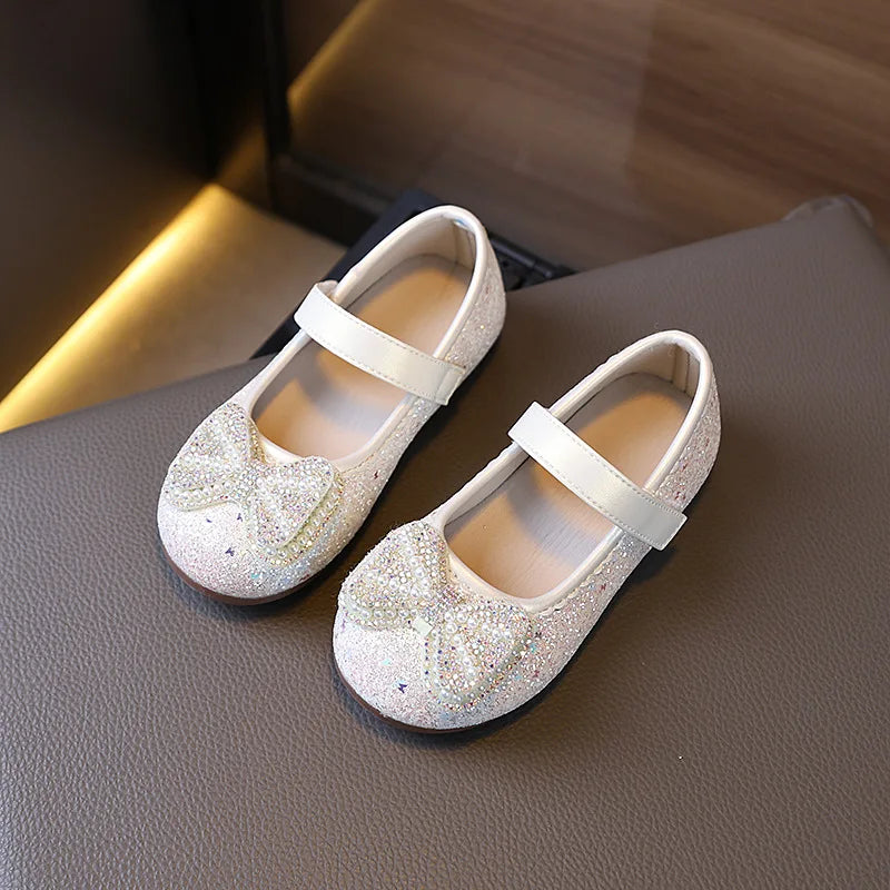 Girl Dresses Casual Shoes 2025 Spring Autumn New Children Fashion Princess Leather Shoes