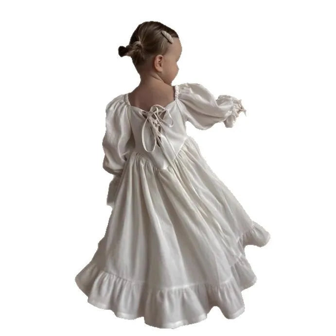 Girls' European and American Style 2025 Spring and Autumn New Princess Dress