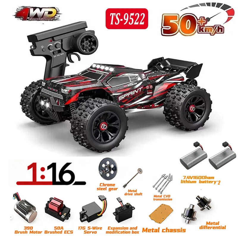 MJX Hyper TS 9522 Pro RC Car Brushless 4WD High-Speed 85km/h Remote Control Off-Road Truck with Big Wheels Easy Control Vehicle